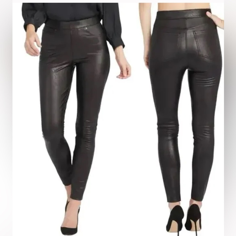 Spanx by Sarah Blakely Leather Like skinny pants Noir Black Size Large New